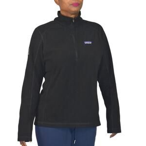 Patagonia Micro D Quarter Zip Fleece Black Pullover Cardigan Knit Branded Large